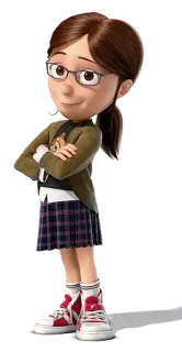 😏 Margo Despicable Me cartoon, girl, glasses, animation, kid telegram sticker