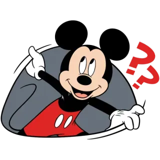 🤨 Mickey Mouse Desenho animado, Mickey Mouse, Disney, Ponto de interrogação, Personagem, Rato, Animado whatsapp sticker