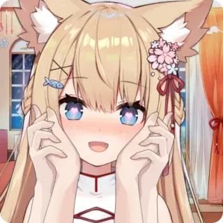 ❤️ Anime, Ragazza gatto, Kawaii, Carino, VTuber, Youtuber virtuale telegram sticker