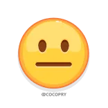 🍆 表情符号, 面无表情, 中性, 脸 whatsapp sticker