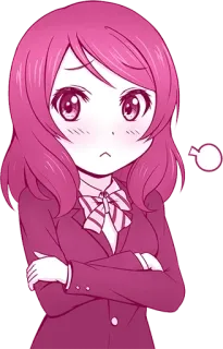 😕 anime, girl, school uniform, cute, manga telegram sticker