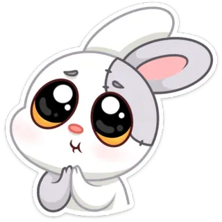 🥺 dễ thương, thỏ, thỏ, động vật, hoạt hình, nhãn dán, kawaii telegram sticker