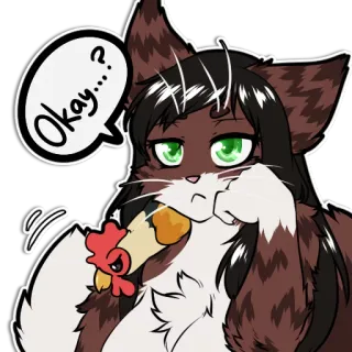 😐 Okay...? cat, animal, pet, cute, cartoon, sticker, anime, expression telegram sticker