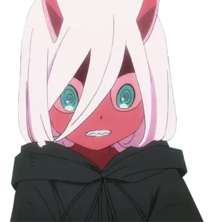 😦 Zero Two Darling in the Franxx anime, Zero Two, Darling in the Franxx, cute, red telegram sticker