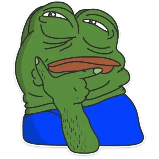 🤔 Pepe the Frog pepe, kikker, meme, internet, denken, nadenken telegram sticker