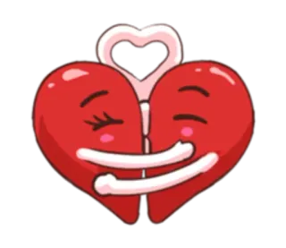 💞 corazón, amor, abrazo, San Valentín, dibujos animados, lindo telegram sticker