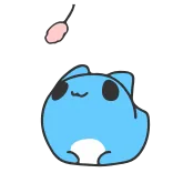😺 carino, gatto, blu, animale, adesivo, blob, kawaii telegram sticker