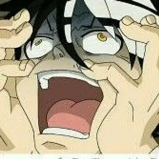 🌟 anime, scream, shock, scared, fear, manga, cartoon whatsapp sticker