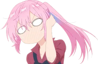 🙉 anime, pink hair, cartoon, shocked, embarrassed telegram sticker