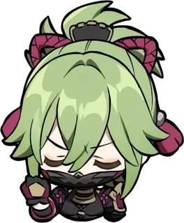 😠 Kuki Shinobu Genshin Impact อนิเมะ, เก็นชินอิมแพกต์, คุกิ ชิโนบุ, วิดีโอเกม, จิบิ, น่ารัก telegram sticker