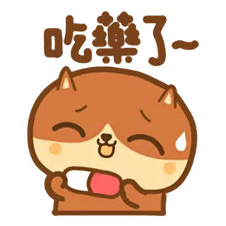 💩 吃藥了 obat, sakit, penyakit, kartun, hewan, sedih telegram sticker