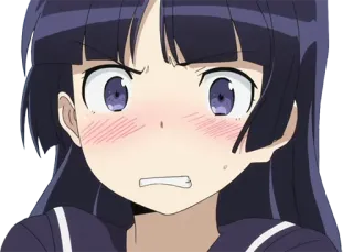 😳 动漫, 生气, 女孩, 紧张, 尴尬, 脸红 telegram sticker