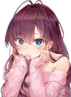 👀 ragazza anime, carina, manga, illustrazione, kawaii, femmina, cartone animato telegram sticker
