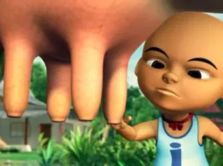 🔱 Upin Cartoon, Upinipin, Animation, Charakter, Digitale Kunst, Glatzkopf telegram sticker