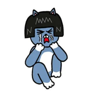 😭 кот, плачет, грустный, мультик, стикер telegram sticker