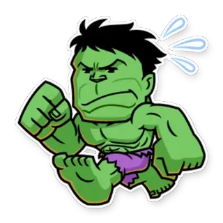 🏃 Hulk Hulk, Marvel, Superhero, Amarah, Hijau, Kartun, Komik telegram sticker