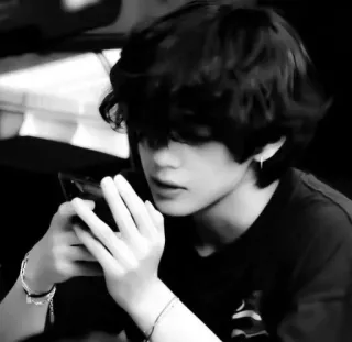 🌟 person, portrait, man, kpop, idol, black and white telegram sticker