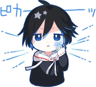😎 ピッカー アニメ, マンガ, ちび, 涙, 泣き, かわいい whatsapp sticker