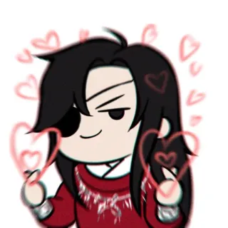 ❤️ мультфильм, сердечки, любовь, милый, аниме, чиби whatsapp sticker