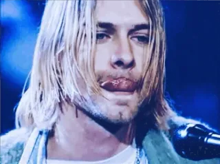 😋 Kurt Cobain เคิร์ต โคเบน, เนอร์วานา, ดนตรี, ร็อก, นักร้อง, นักดนตรี, ภาพเหมือน telegram sticker