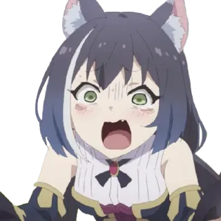 😟 Anime, Garota gato, chocado/a, Kawaii, Mangá telegram sticker