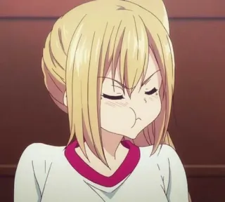 😒 anime, blonde hair, girl, character whatsapp sticker
