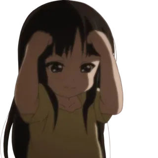 😕 dziewczyna anime, słodkie, kreskówka, manga, emocjonalny, zły, sfrustrowany, smutny telegram sticker
