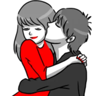 ❤️ abbraccio, bacio, amore, romantico, affetto, coppia telegram sticker