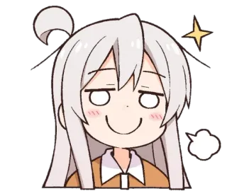 😁 Anime, Kawaii, Lucu, Gadis, Senang, Berkilau telegram sticker
