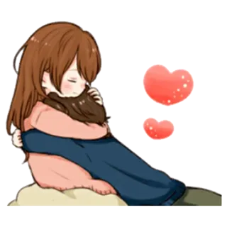 🤗 câlin, amour, coeurs, couple, affection telegram sticker