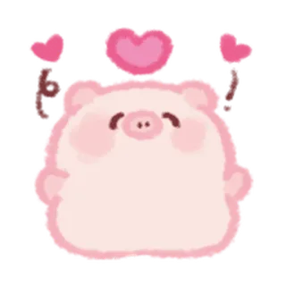🔞 돼지, 귀여운, 분홍색, 하트, 동물 telegram sticker