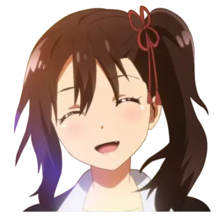 😄 애니메이션, 소녀, 웃는, 행복한, 만화 telegram sticker