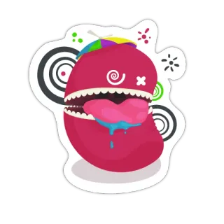 😵 Monster, Cartoon, Sticker, Kreatur, skurril, Figur telegram sticker