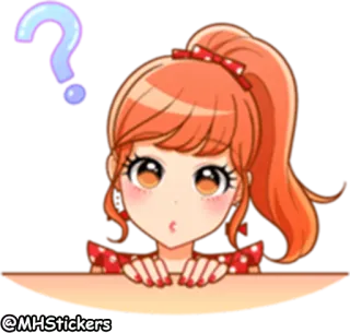 ❓ @MHStickers anime, pergunta, garota, desenho animado telegram sticker