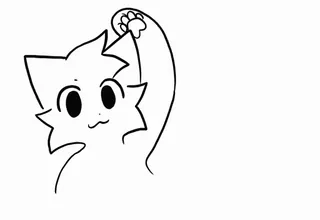 😏 cat, cute, waving, cartoon, animal, kawaii telegram sticker