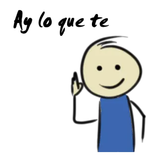 ✋ desenho animado, desenho, boneco palito, acenando telegram sticker