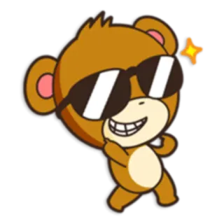 😎 Cartoon, Tier, Bär, Sonnenbrille, Süß, Aufkleber telegram sticker