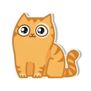 🙂 gato, lindo, naranja, animal, gatito telegram sticker