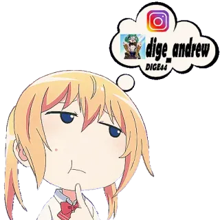 💭 dige_andrew 动漫, 卡通, Instagram, 用户名, 思考 telegram sticker
