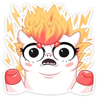 😳 kreskówka, naklejka, jednorożec, śmieszne, zszokowany, słodkie, wyraz telegram sticker