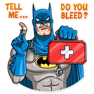 💊 Batman TELL ME... DO YOU BLEED? Batman, superhero, comic book, DC Comics, sticker telegram sticker