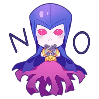 🙅 NO Dessin animé, Personnage, Désapprobation, Négatif, Refus whatsapp sticker