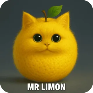 🍋 MR LIMON แมว, มะนาว, สัตว์, ผลไม้, น่ารัก, คาวาอิ whatsapp sticker