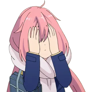 🙈 动漫, 女孩, 粉色头发, 害羞, 可爱, 卡哇伊 telegram sticker