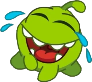 😂 risata, divertente, om nom, cut the rope, cartone animato telegram sticker