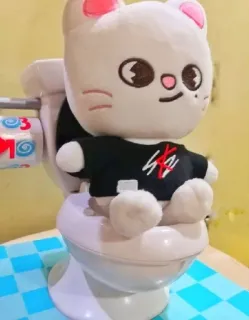 💦 mèo, thú nhồi bông, nhà vệ sinh, đồ chơi, dễ thương, búp bê mèo, Stray Kids whatsapp sticker