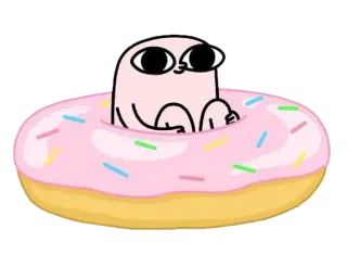 🍩 โดนัท, การ์ตูน, ตัวละคร, อาหาร, ของหวาน, ขนม telegram sticker
