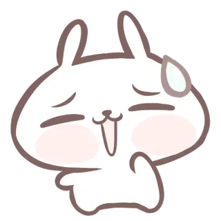 😅 coelho, fofo, desenho animado, gota de suor, animal telegram sticker