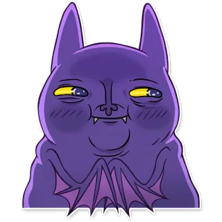 🌚 con dơi, màu tím, hoạt hình, động vật, nhãn dán telegram sticker
