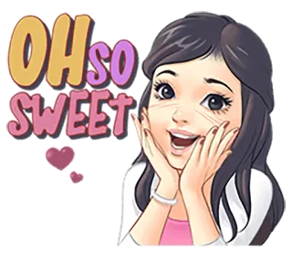 😊 OH SO SWEET dulce, muy dulce, chica, dibujos animados, lindo telegram sticker